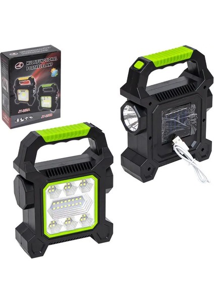JY-258C 3 Kademeli Şarjlı Çok Fonksiyonlu Solar Panelli Işıldak ( Lisinya )