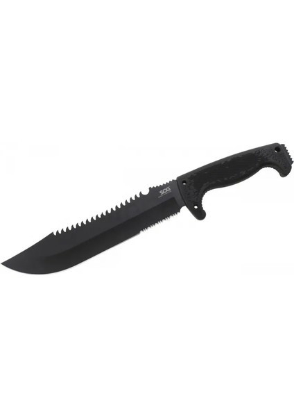 F03T Kamp Tırtıklı Testereli Outdoor Pala / Bıçak 39 cm - Kauçuk Saplı - Lisinya