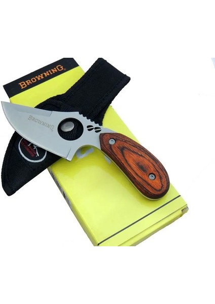 087 Yüzme Kamp Bıçak 16 cm - Ahşap Sap, Özel Kılıflı - Lisinya