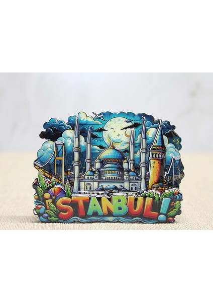 Ahşap Istanbul Temalı Magnet ALK4597 - Lisinya