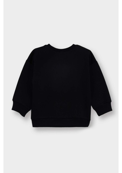 Erkek Bebek Bisiklet Yaka Baskılı İçi Yumuşak Tüylü 2'li Sweatshirt F0955A525AU fırsatları