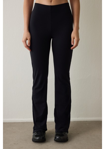 Siyah Sıcak Tutan Termal Etkili Flare (İspanyol Paça) Yüksek Bel Tayt fiyatları