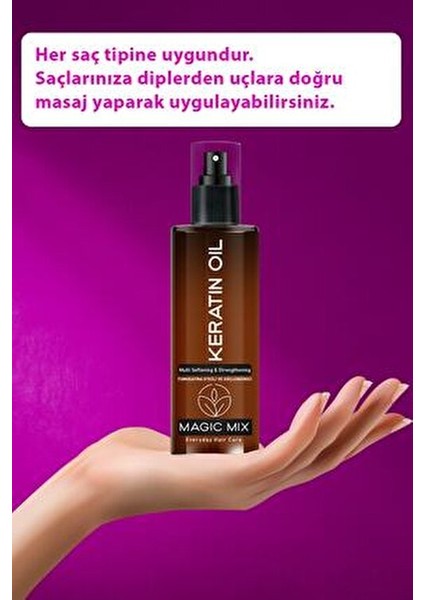 Magic Mix Keratin Saç Spreyi 110 ml Tüm Saç Tipleri İçin Yumuşatıcı Etki