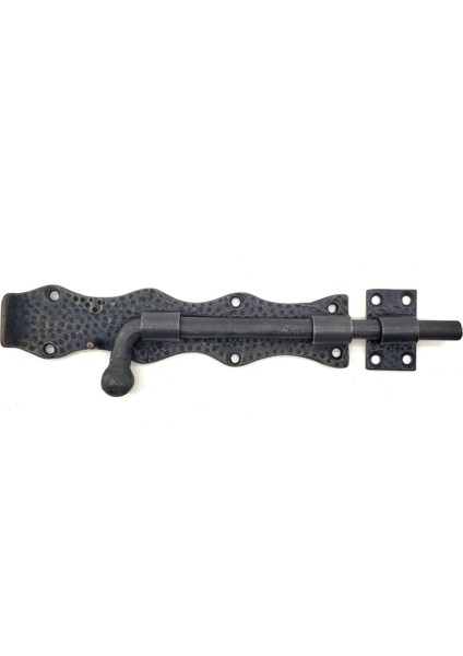 Antika Tarz Dekoratif Pirinç Dövme Kapı Sürgüsü - 20CM, Oksit - Lisinya