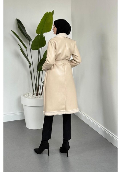 Ribana Içi Kürklü Suni Deri Kaban Krem modelleri