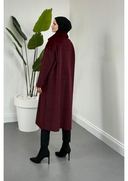 Mandell Kürklü Kaşe Kaban Bordo fiyatları