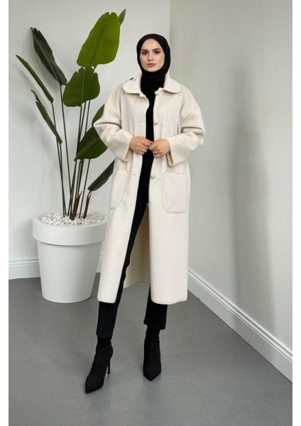 Mandell Kürklü Kaşe Kaban Krem fiyatları