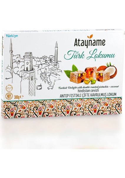 Lisinya Hindistan Cevizli Antep Fıstıklı Çifte Kavrulmuş Lokum 300 G