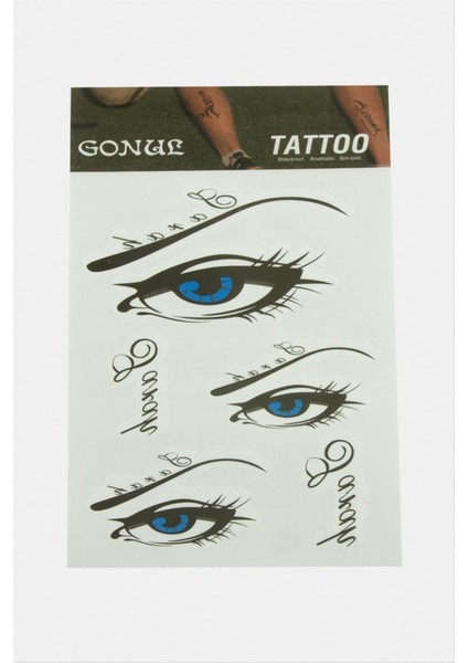 Sepetim Göz Tattoo Dövme Sticker-Beyaz