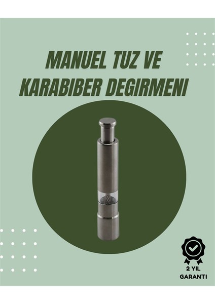 Sepetim Orta Boy Kararbiber ve Tuz Öğütücü – Kolay Kullanım, Şık Tasarım