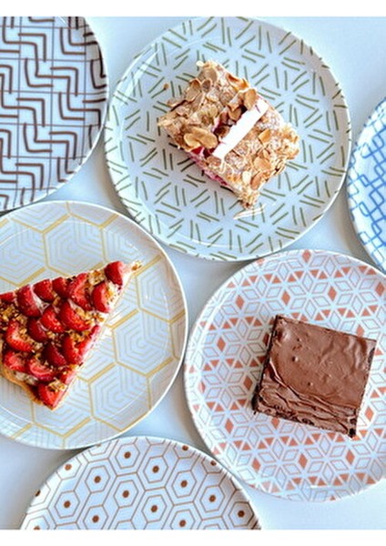 Tamina 20 cm Porselen Pasta Takımı Ömür Boyu Desen Garantisi ile 6 Kişilik modelleri