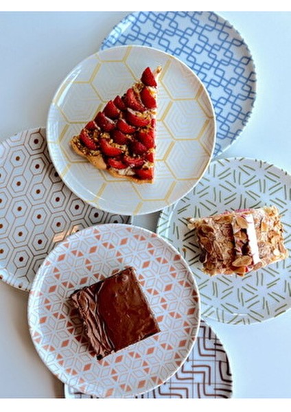 Tamina 20 cm Porselen Pasta Takımı Ömür Boyu Desen Garantisi ile 6 Kişilik fırsatları