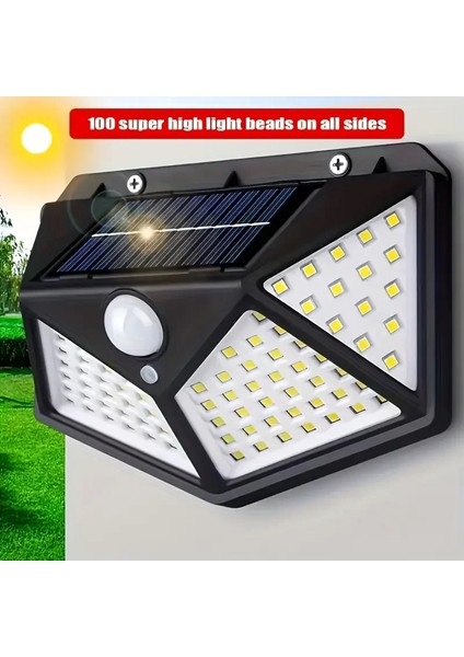 100 LED Güneş Duvar Lambası Açık Güneş Lambası (5224)