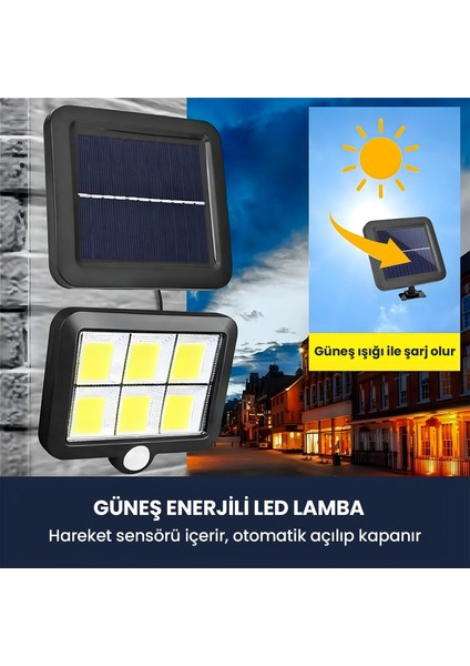 Güneş Enerjili Hareket Sensörlü Bahçe Lambası SL-F100 (5224) modelleri