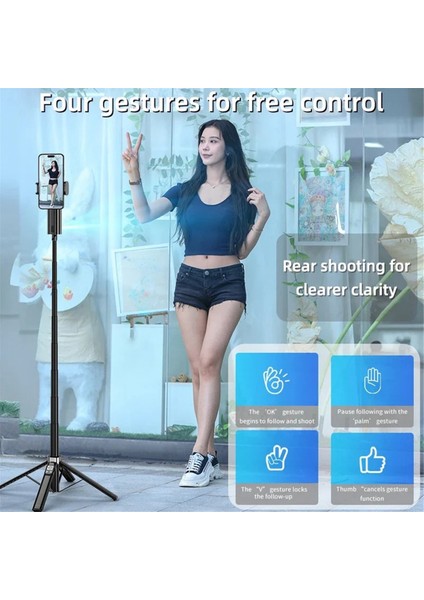 Akıllı Telefon Aı Takip Yüz Takibi 360 Dönen Tripod Seyahat Taşınabilir Selfie Stick Vlog Çekim Anti Shake Tripod (Yurt Dışından) modelleri