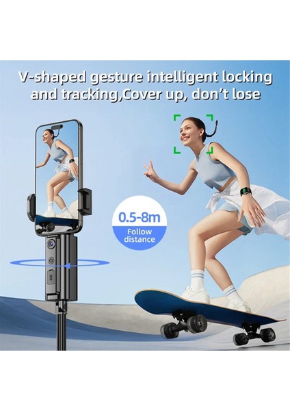Akıllı Telefon Aı Takip Yüz Takibi 360 Dönen Tripod Seyahat Taşınabilir Selfie Stick Vlog Çekim Anti Shake Tripod (Yurt Dışından) fırsatları