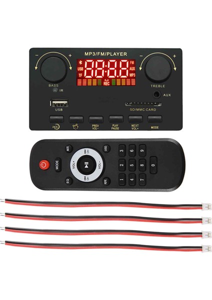 2X40W Amplifikatör Bluetooth 5.0 Mp3 Pansiyonu Wav Decoder Tahtası 12V Araba Fm Radyo Modülü Desteği Tf USB Aux Handsfree (A) (Yurt Dışından)