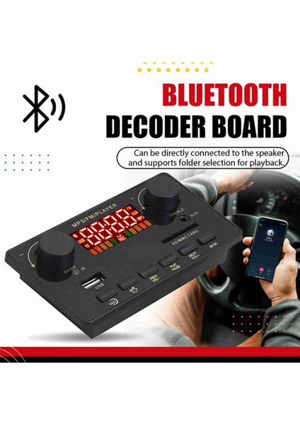 2X40W Amplifikatör Bluetooth 5.0 Mp3 Pansiyonu Wav Decoder Tahtası 12V Araba Fm Radyo Modülü Desteği Tf USB Aux Handsfree (A) (Yurt Dışından) fırsatları