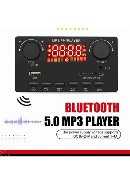 2X40W Amplifikatör Bluetooth 5.0 Mp3 Pansiyonu Wav Decoder Tahtası 12V Araba Fm Radyo Modülü Desteği Tf USB Aux Handsfree (A) (Yurt Dışından) indirimleri