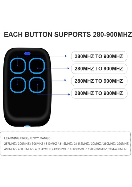 250T-4RP 250K-SLIMR 250K-SLIMRP Garaj Kapısı Uzaktan Kumanda 433.92MHZ Yuvarlanma Kodu Klon Çoğaltıcı Komut Kapısı Açıcı (Yurt Dışından) modelleri