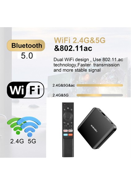 TV98 Atv Plus Akıllı Tv Kutusu Android 14 Allwinner H313 2.4g /5g Çift Wifi Bt 8k Hd Medya Oynatıcı Set Üst Kutusu Eu Fiş 2G+16G (Yurt Dışından)
