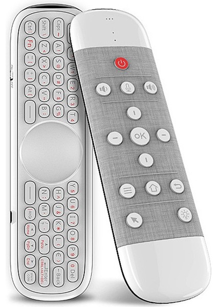 S40 Sesli Uzaktan Taşıma 2.4g Kablosuz Klavye Hava Fare Ir Öğrenme Mikro Tipi Gyro Arkadan Aydınlatmalı Beyaz (Yurt Dışından)