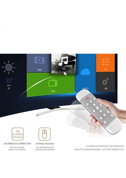 S40 Sesli Uzaktan Taşıma 2.4g Kablosuz Klavye Hava Fare Ir Öğrenme Mikro Tipi Gyro Arkadan Aydınlatmalı Beyaz (Yurt Dışından) modelleri