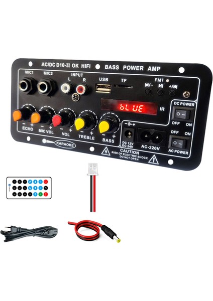 Optik Sesli Bluetooth Amp USB Fm Radyo Tf Oynatıcı Dıy Ses Subwoofer (Ab Fişi) (Yurt Dışından)