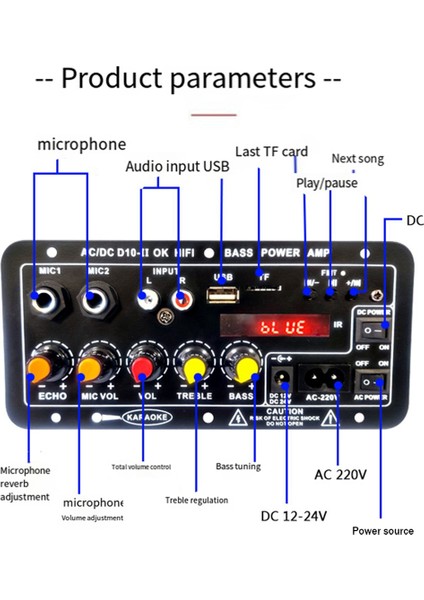 Optik Sesli Bluetooth Amp USB Fm Radyo Tf Oynatıcı Dıy Ses Subwoofer (Ab Fişi) (Yurt Dışından) modelleri