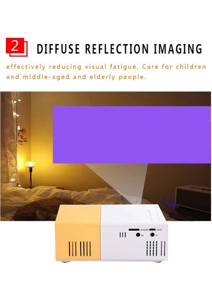 Okul Sezonu Çok Fonksiyonlu Sınıf Mini Projektör LED Mini Kablosuz 1080P Hd Projektör Abd Fişi, Siyah Beyaz (Yurt Dışından)