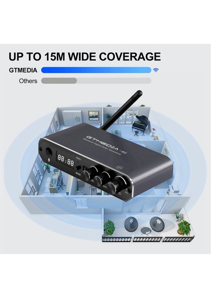 Gtmedia A6 Bluetooth 5.1 Ses Adaptörü Kablosuz Alıcı ve Uzak Destekli Verici Tf Kart, USB Disk (Yurt Dışından)