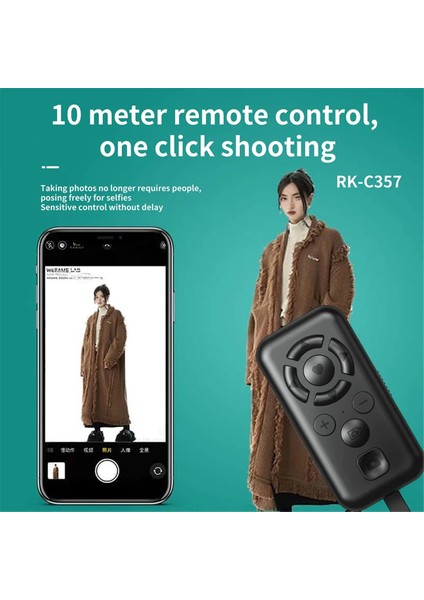 Uzaktan Kumanda Type-C Şarj Edilebilir Deklanşör Düğmesi Bluetooth 5.3 Navigasyon Için Kablosuz Denetleyici Roman Okuma Siyah (Yurt Dışından) modelleri