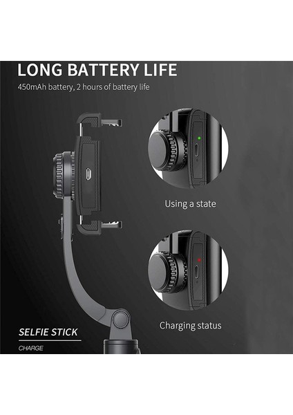 Gimbal Stabilizer Selfie Stick Foldable Kablosuz Tripod, Bluetooth Enstantane Monopod ile Ios Android (Yurt Dışından) indirimleri