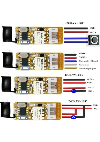 DC3.5-12V Mini Röle Uzaktan Kumanda Anahtarı 433MHZ Küçük Kontak Yok Com Nc Öğrenme Düğmesi Kablosuz Uzaktan Kumanda Anahtarı (Yurt Dışından) indirimleri
