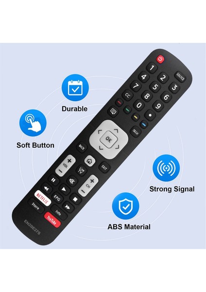 Keskin LCD Serisi S Akıllı Tv Için EN2BE27S Uzaktan Kumandasını Netflix Youtube Anahtarları ile Değiştirin (Yurt Dışından) fiyatları