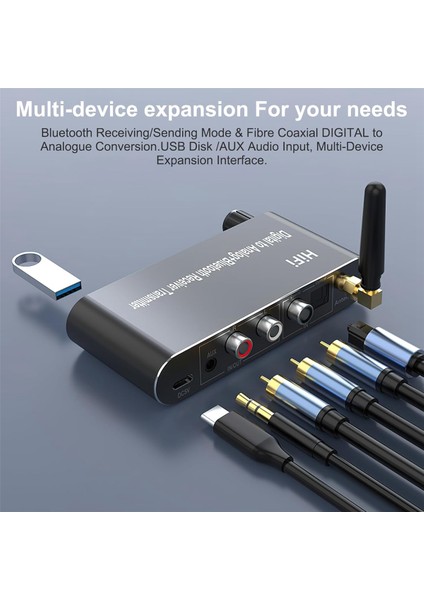 Bluetooth 5.1 Verici Alıcı Dijitalden Analog Ses Dönüştürücüsü Dac Kablosuz Adaptörü, Tv Için Analog&#39;a Koaksiye, Oyun (Yurt Dışından) fırsatları