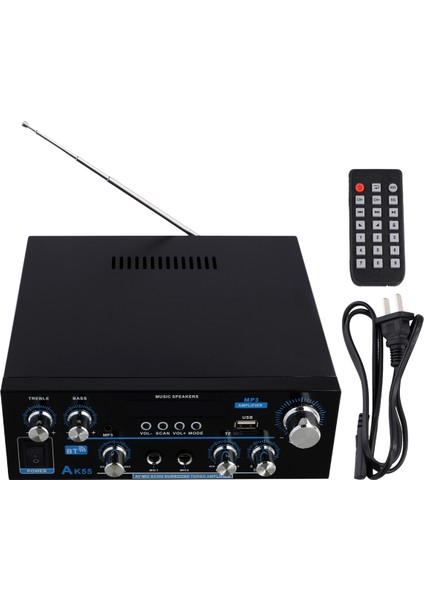 AK55 Ses Amplifikatörü 2.0 Kanal Hifi Dijital Bluetooth Amplifikatör USB Dijital Amplifikatör Abd Fişi (Yurt Dışından)