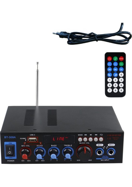BT-309A Hoparlörler Için Bluetooth 5.0 Amplifikatör 2.0 Kanallı Araba Ses Power Amp Bas Hifi Müzik Çalar Ab Fiş (Yurt Dışından)