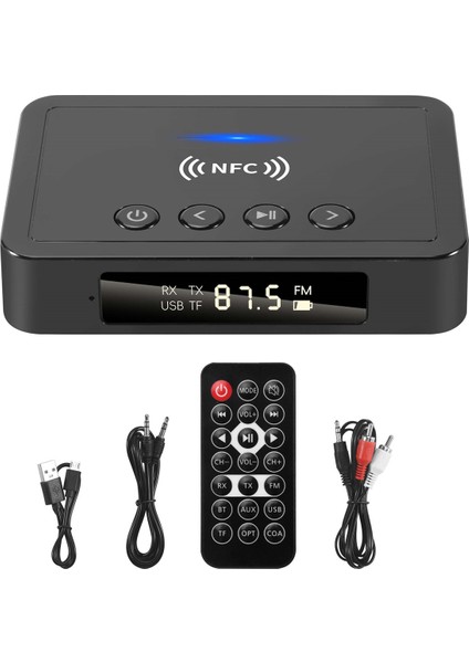 Bluetooth 5.0 Alıcı Verici Fm Stereo Aux 3.5mm Jack Rca Kablosuz Nfc Tv Pc Kulaklığı Için Bluetooth Ses Adaptörü (Yurt Dışından) fiyatları
