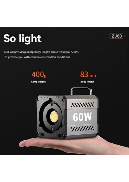 60W Pro Taşınabilir Cob Fotoğraf Stüdyosu Işık Handheld Kapalı Açık Fotoğraf Işıkları Eu Fiş (Yurt Dışından) indirimleri