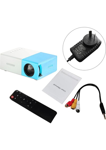 Okul Sezonu Çok Fonksiyonlu Sınıf Mini Projektör LED Mini Kablosuz 1080P Hd Projektör Au Fişi, Blue-White (Yurt Dışından) modelleri