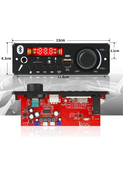 Bluetooth 5.0 Mp3/wav/flac Amplifikatör Kod Çözücü Kartı 24V 2X80W Mıc, Usb/tf/fm ve Gürültü Azaltma ile Araba Ses Sistemi (Yurt Dışından) modelleri