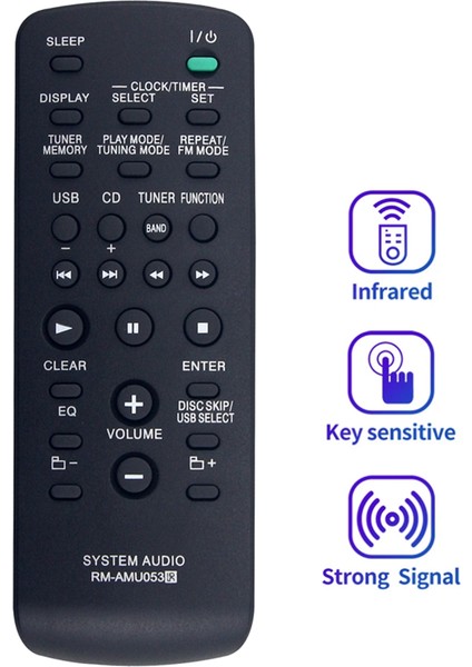 Uzaktan Kumanda Sony Mini Hi-Fi Bileşeni Için RM-AMU053&#39;Ü Değiştirin Sony Ses Sistemi HCD-GTR33 HCD-GTR55 HCD-GTR555 Hcd-Gtr7 (Yurt Dışından) indirimleri