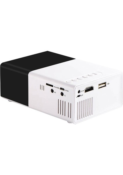 Okul Sezonu Çok Fonksiyonlu Sınıf Mini Projektör LED Mini Kablosuz 1080P Hd Projektör Ab Fişi, Black-White (Yurt Dışından) modelleri