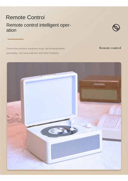 Taşınabilir Kablosuz Bluetooth Hoparlör, Çok Fonksiyonlu Reprodud CD Retro, Kayıt Ses Çalar Koyu Yeşil (Yurt Dışından)