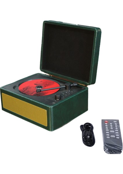 Taşınabilir Kablosuz Bluetooth Hoparlör, Çok Fonksiyonlu Reprodud CD Retro, Kayıt Ses Çalar Koyu Yeşil (Yurt Dışından) indirimleri