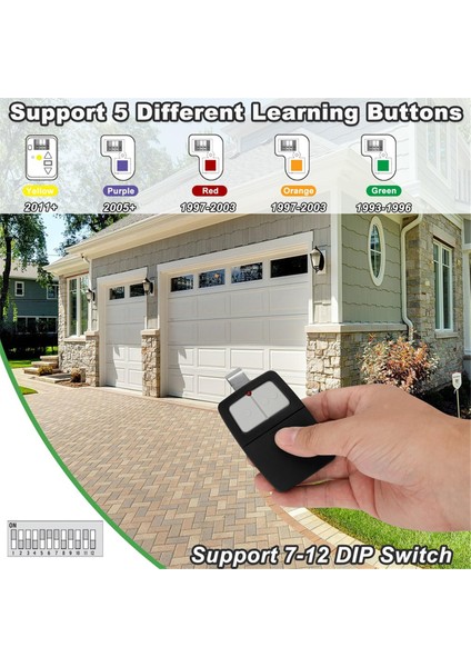 Garaj Kapısı Açıcı Clicker Liftmaster Chamberlain Genie Lineer Garaj Kapı Uzaktan Kumandası, Dip Switch Için, 375LM 375UT (Yurt Dışından) modelleri