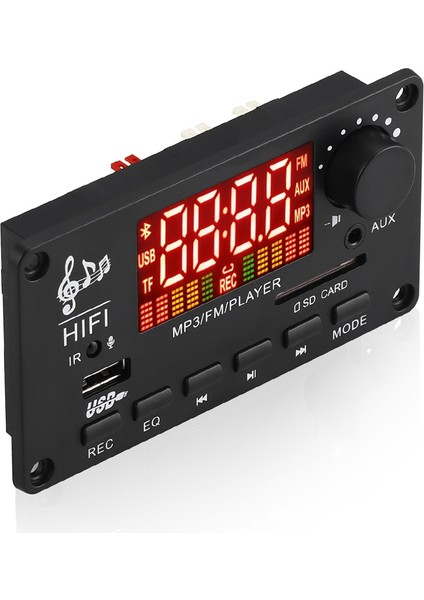 12V Amplifikatör Bluetooth 5.0 100W Mp3 Kod Çözücü Kartı Kayıt Kayıt Kablosuz Müzik Ses Modülü USB Tf Radyo (A) (Yurt Dışından) fırsatları
