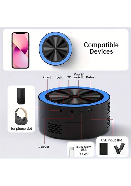 G320 LED Mini Projektör Video Beamer Desteği 1080P USB Senkronizasyon Ekranı Akıllı Telefon Çocukları Projetor Ev Tiyatrosu Pk YT200 C (Yurt Dışından) modelleri