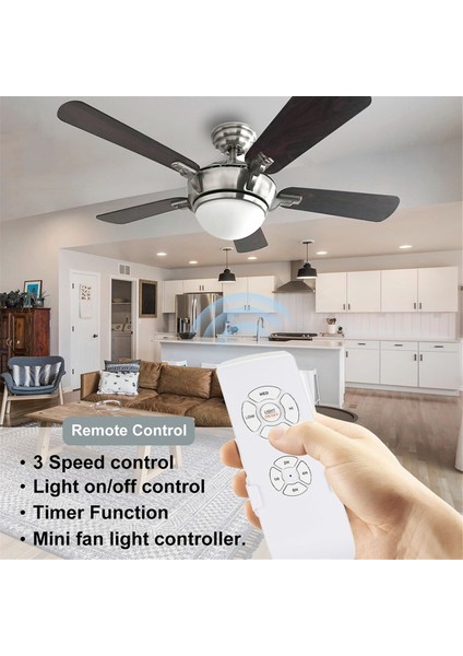 Kablosuz Tavan Fan Lambası Uzaktan Kontrol Kiti Işık Dimmer Ev Aydınlatma Sistemleri Için Zamanlama Fonksiyonu (Yurt Dışından) fiyatları